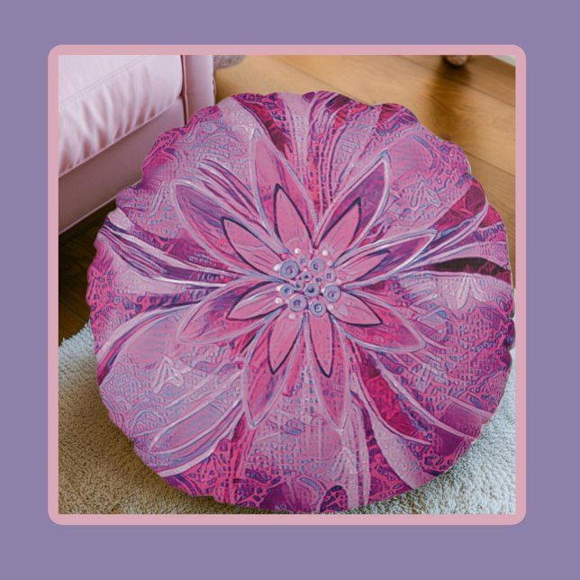 Una almohada redonda única de estilo floral (Subido por el creador)