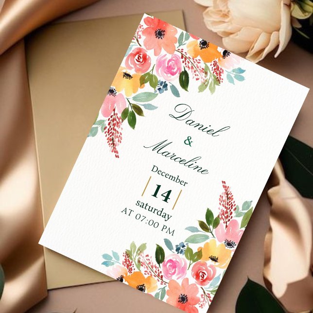 Una asombrosa invitación a la boda floral (A Stunning Floral Wedding Invitation)