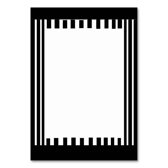 UNA ATRACTIVA TARJETA DE MESA NEGRA Y BLANCA (Anverso)