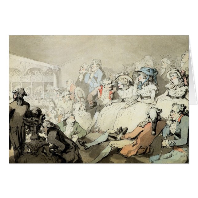 Una audiencia que mira un juego, c.1785 (la pluma (Anverso (Horizontal))