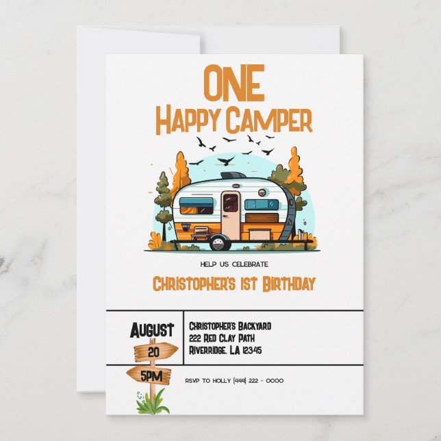 Una aventura feliz de campamento Cumpleaños número (Anverso)