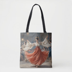 Una bailarina bailando con una bolsa de té musical