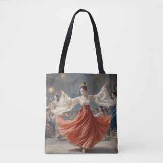 Una bailarina bailando con una bolsa de té musical