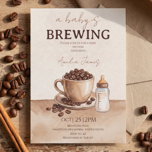 Una Bebé está Preparando Café Invitación de Baby S
