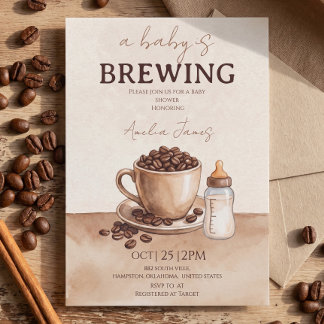 Una Bebé está Preparando Café Invitación de Baby S