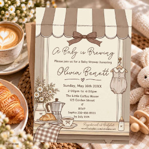 Una Bebé Está Preparando Café Invitación de Ducha 