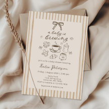 Una Bebé está Preparando Café Invitación para Baby