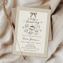 Una Bebé está Preparando Café Invitación para Baby