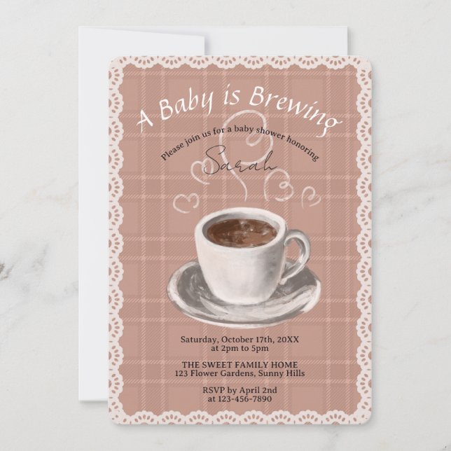 Una Bebé está Preparando Café Tarjeta de Invitació (Anverso)