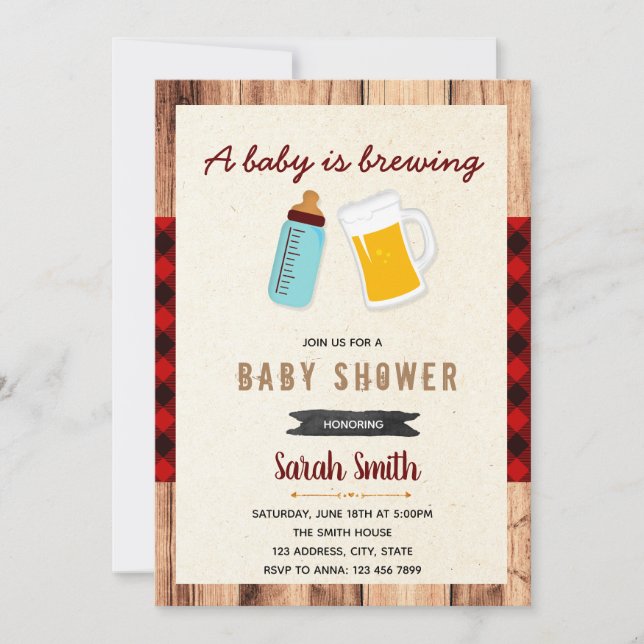 Una Bebé se Está Gestando Invitación para Baby Sho (Anverso)