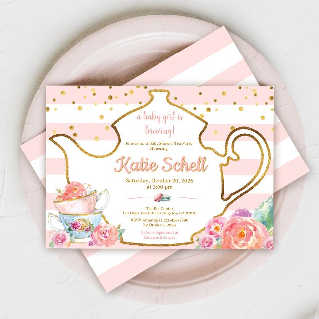 Una Bebé se está Gestando Invitación para Té de Ba (Subido por el creador)