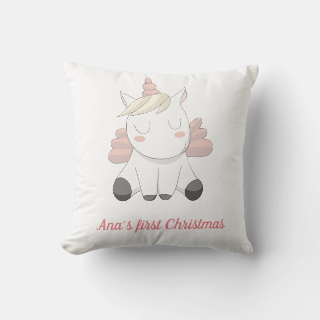 Una bella almohada de bebé de unicornio (Anverso)