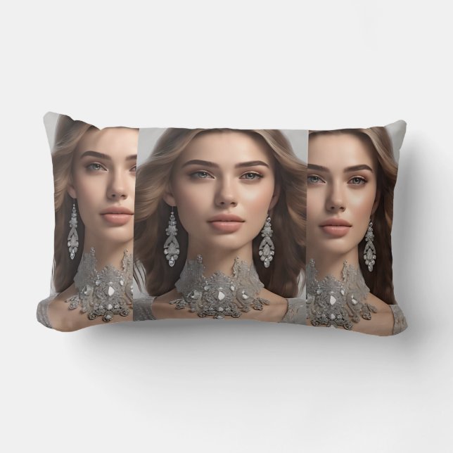 Una bella almohada de mujer creada IA (Anverso)