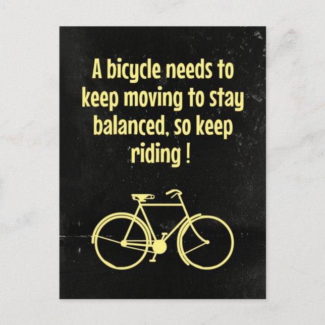 Una bicicleta necesita seguir moviendo la postal (Anverso)