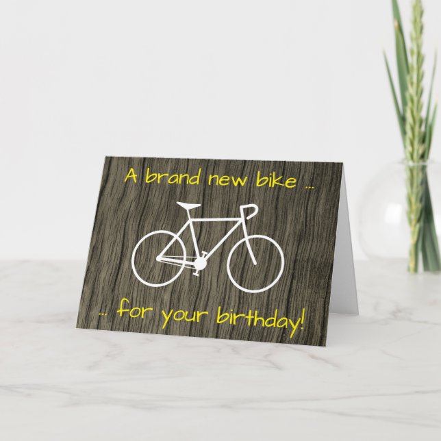 ¡Una bicicleta nueva para tu cumpleaños! Tarjeta (Anverso)