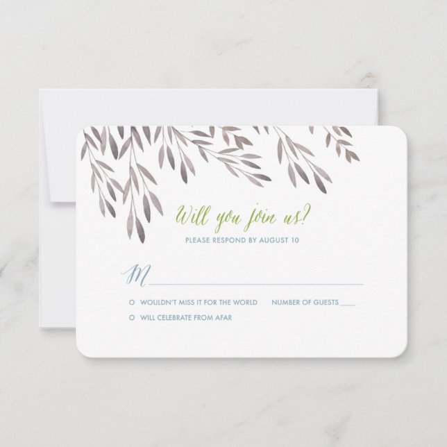 Una boda de flores silvestres RSVP por Jerrah (Anverso)