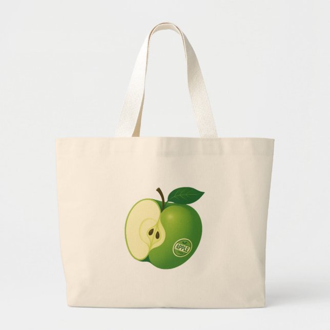 Una bolsa con la imagen de una manzana verde (Frente)