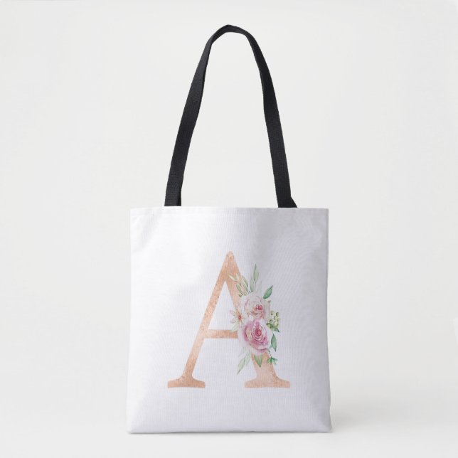 Una bolsa de acero floral con letra (Anverso)
