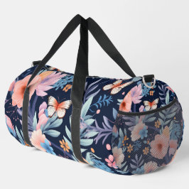 Una bolsa de lona con flores naranjas vibrantes 