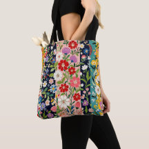 Una bolsa de mano floral brillante y fresca.