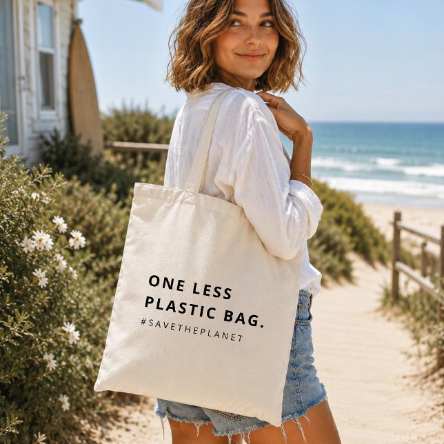 Una bolsa de plástico menos | Tote Eco Grocery Sho (One less plastic bag tote for grocery runs, beach days, market trips, and eco gifts.)