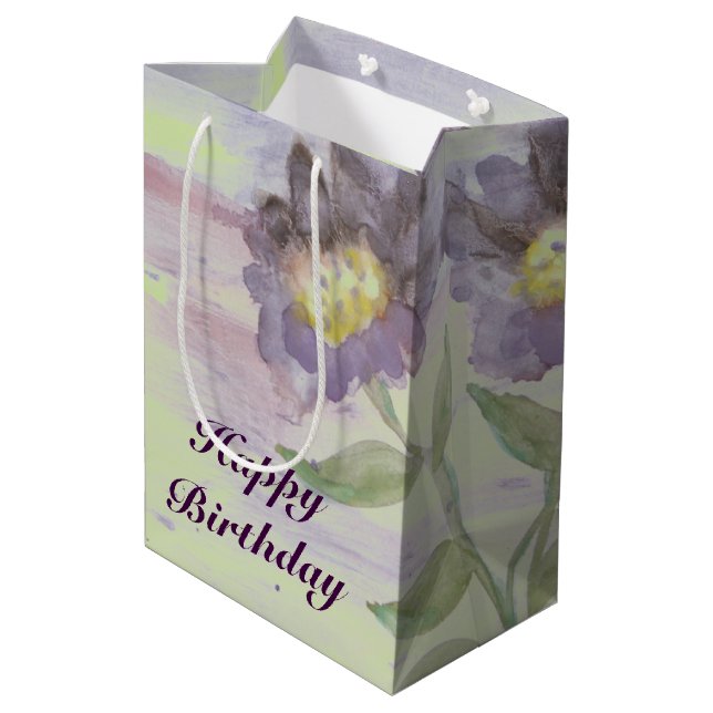 Una bolsa de regalo morada morada mediana (Angulo reverso)