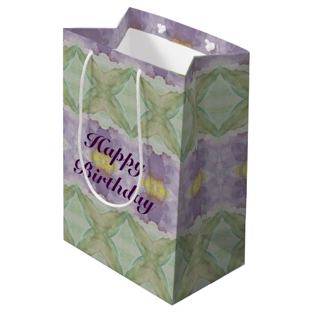 Una bolsa de regalo morada morada mediana (Angulo reverso)