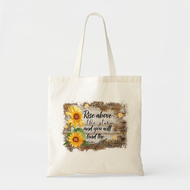 Una bolsa de té con girasol y cita (Frente)
