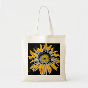 Una bolsa de té con una foto de girasol