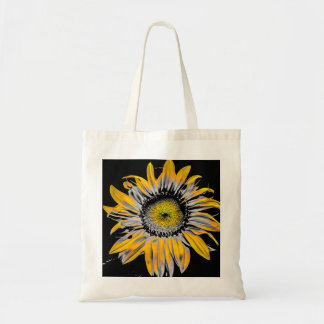 Una bolsa de té con una foto de girasol