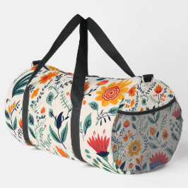 Una bolsa de viaje con estampado floral de naranja