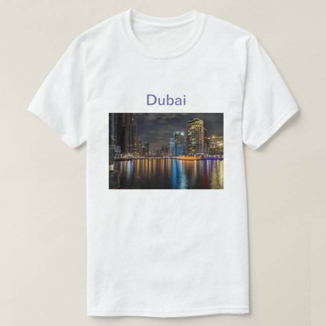 Una bonita camiseta con fotos de Dubai (Diseño del anverso)
