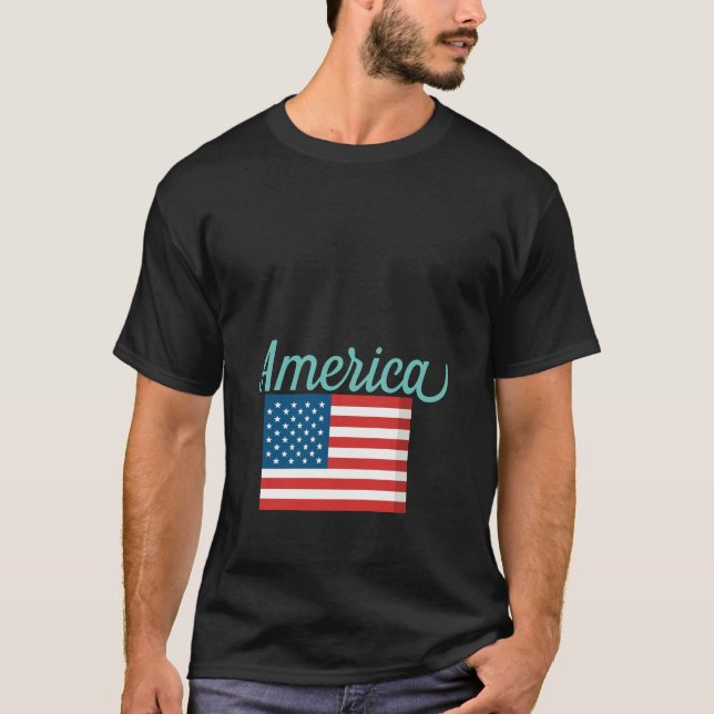 Una buena camiseta para América, EEUU con la bande (Anverso)