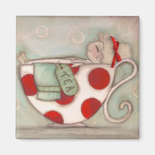 Una buena copa de té - imán (Frente)