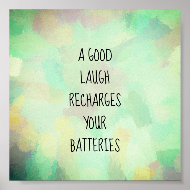 una buena risa abstracta de arte de pared cita mot (Frente)