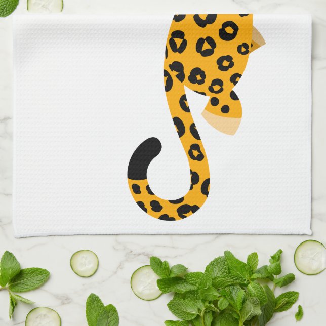 Una burda toalla de cocina de leopardo Personaliza (Doblado)