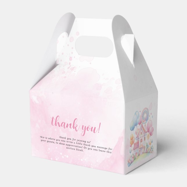 Una caja de favores de Baby Shower dulce (Reverso)