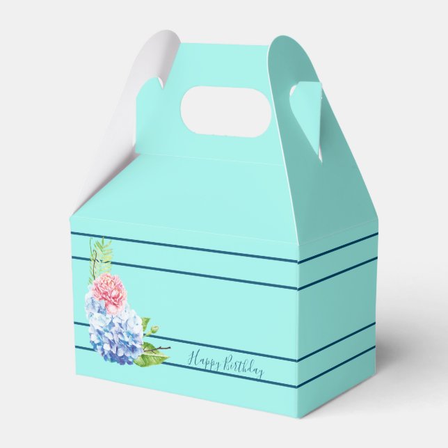 Una Caja Simple De Favor De Diseño Floral (Front Side)