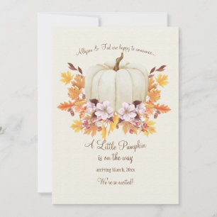 Una Calabaza En La Vía De La Invitación De Embaraz