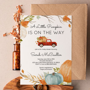 Una calabaza está en camino a la invitación de caí