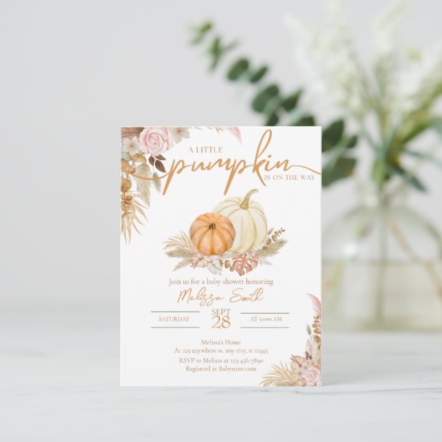 Una Calabaza Está En El Camino De La Invitación De (Anverso de pie)