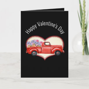 Una Camioneta De Flores Tarjeta Doblada De 5" x 7"