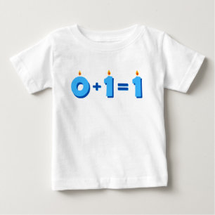 Una camiseta azul de niño bebé de primer cumpleaño
