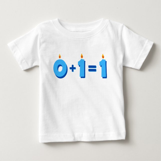 Una camiseta azul de niño bebé de primer cumpleaño (Anverso)