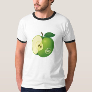 Una camiseta con el ilustracion de una manzana ver