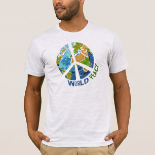 Una camiseta con el símbolo de la paz mundial con