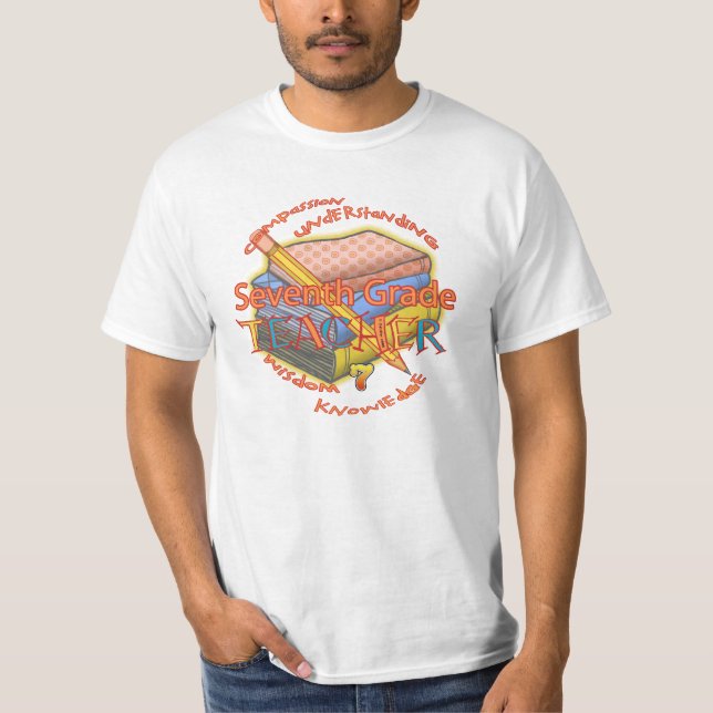 Una camiseta con lema para maestros de séptimo gra (Anverso)