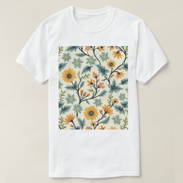 una camiseta con una primavera fresca (Diseño del anverso)