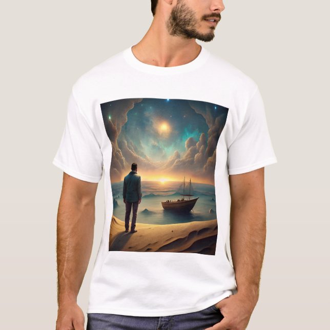Una camiseta creativa con vistas al mar (Anverso)