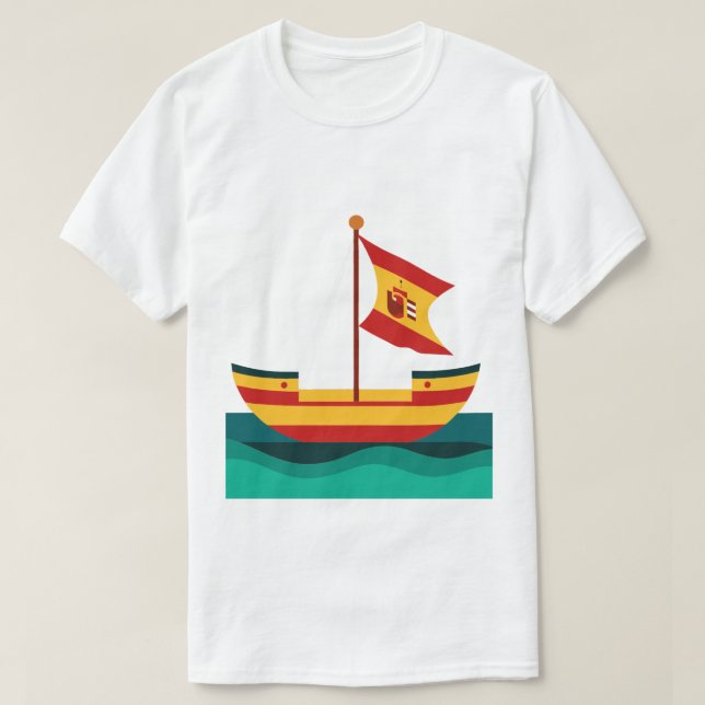 Una camiseta creativa para un barco español que ve (Diseño del anverso)